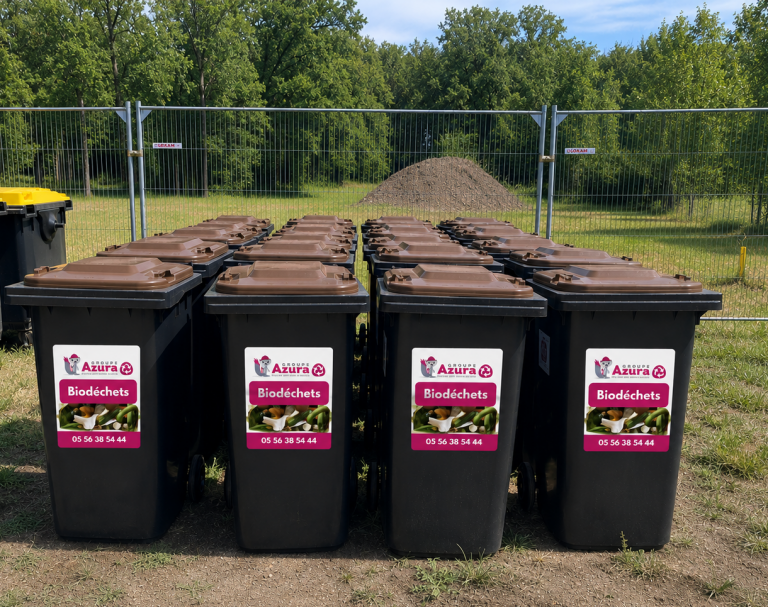 Bac biodéchets capot marron Azura Recyclage