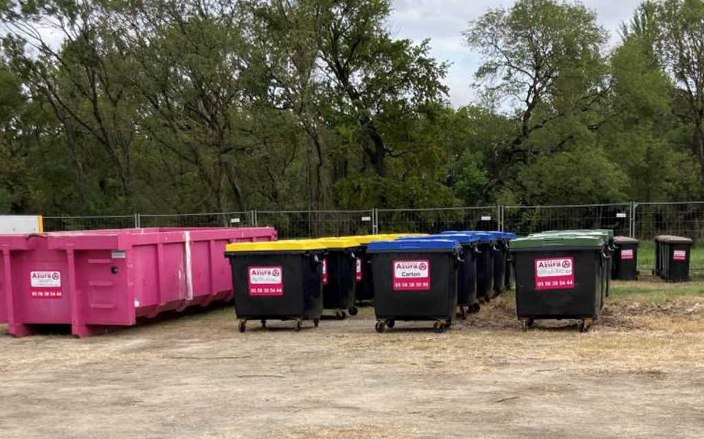 Bennes et bacs pour évènement Azura Recyclage